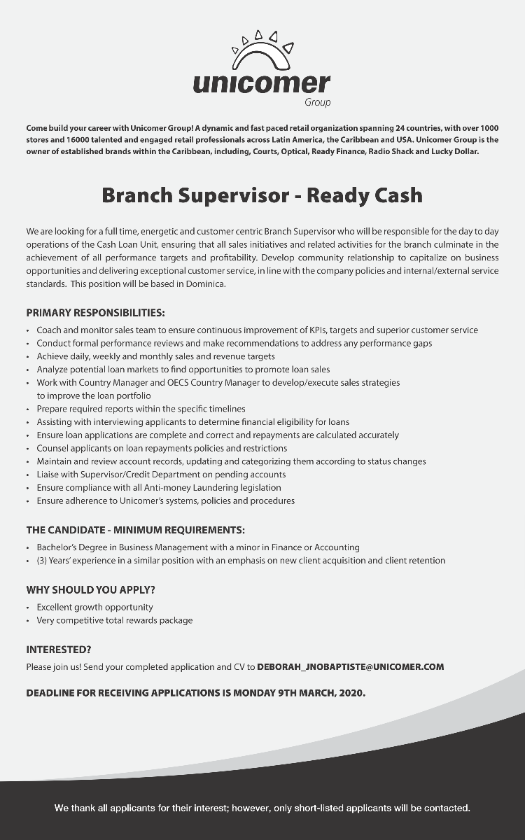 DM Branch Supervisor RC
